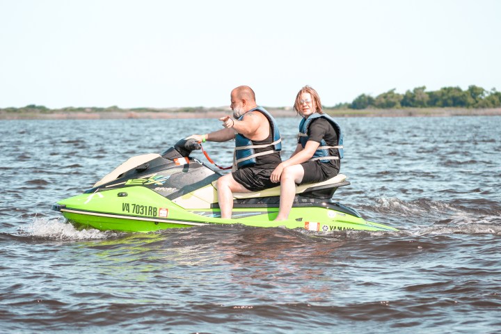 Father son on jet ski